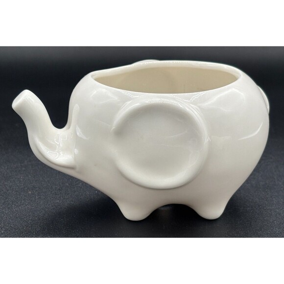 Mini Ceramic Elephant Shaped Planters Pots for Succulents Set of 3 Mod White - Picture 11 of 16